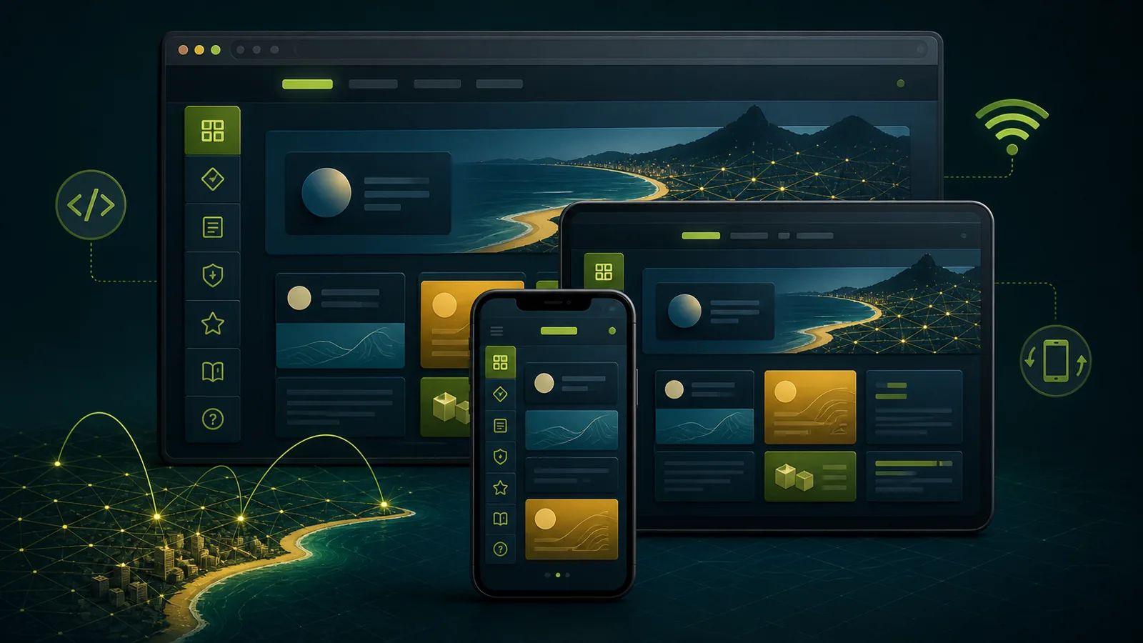 Navegação web responsiva da win222 em celular, tablet e desktop