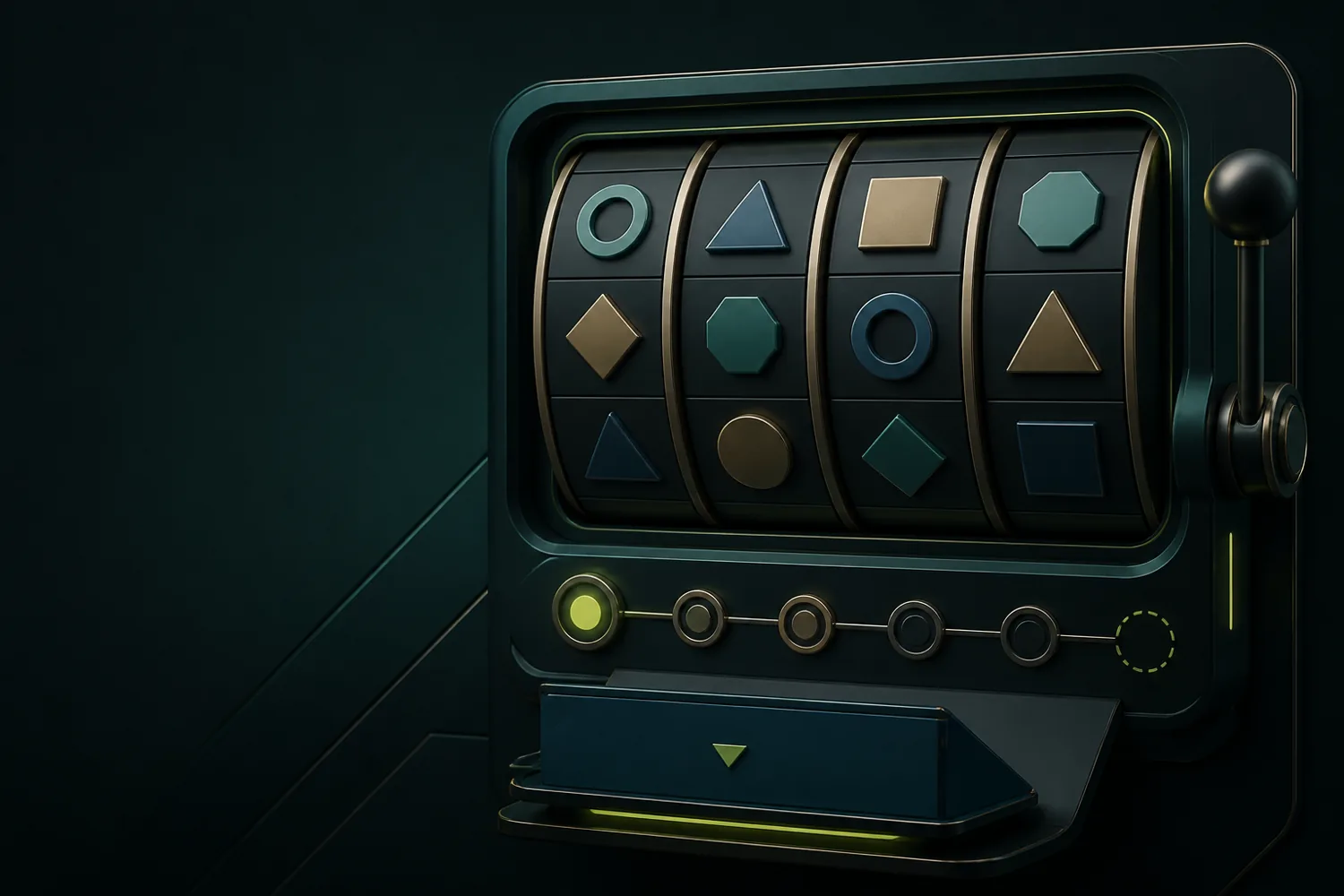 Estrutura conceitual de slots na win222 com rolos e estados de rodada